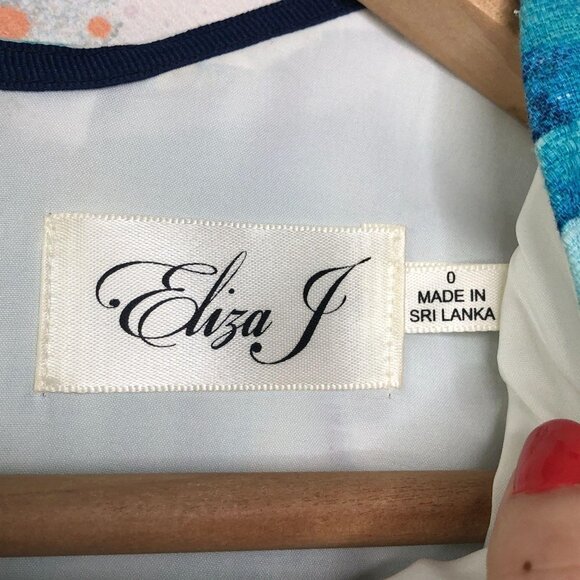 Eliza J Blue Floral Paisley Dress - Women's Size 0 - Picture 4 of 11